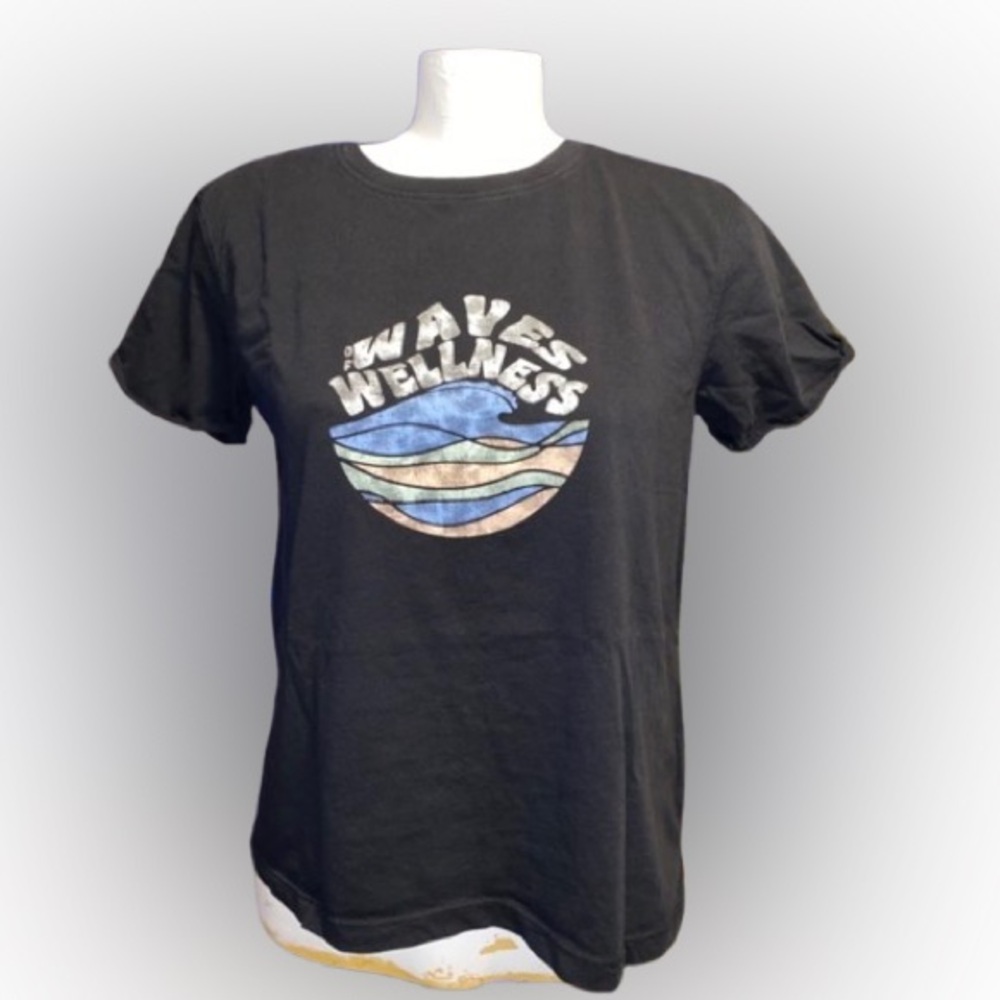 💙 Roxy Classic Black Cotton T-Shirt. Size L